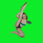 AR Serbian yoga girl in flexible pose.